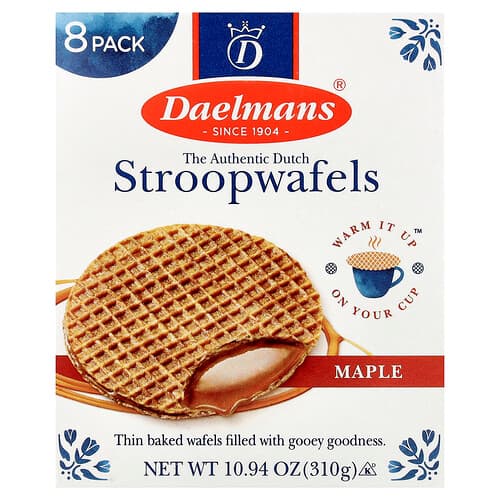 Daelmans, Stroopwafels, Maple, 8 Waffles, 10.94 oz (310 g)